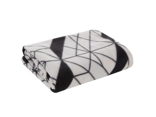 Dekoračná jemná deka - Geo, bielo - čierna 150 x 200 cm